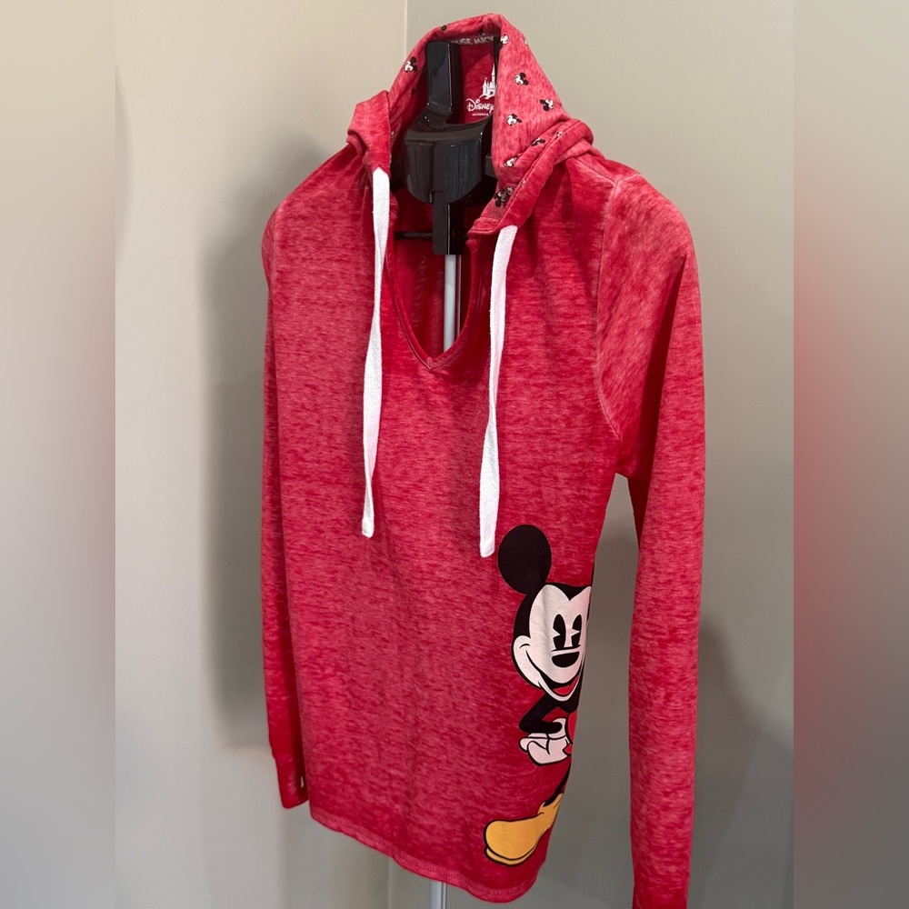Disney Red Mickey Graphic Pullover Hoodie